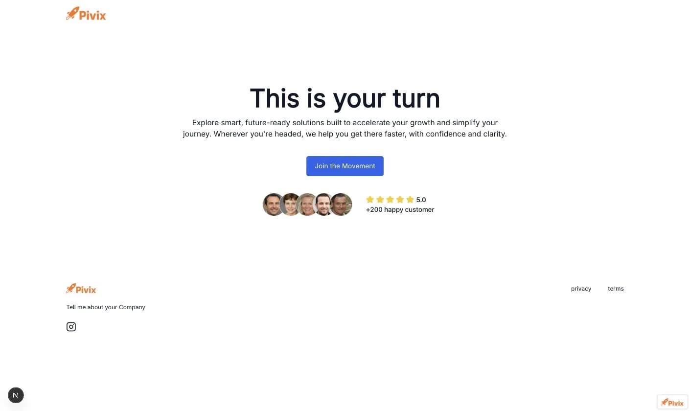 Die öffentliche Landingpage