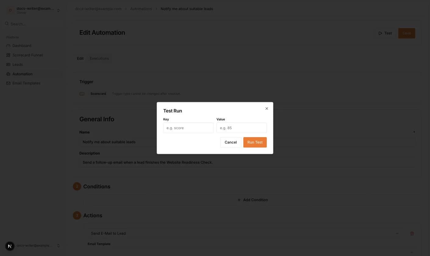 Der Dialog Test Run